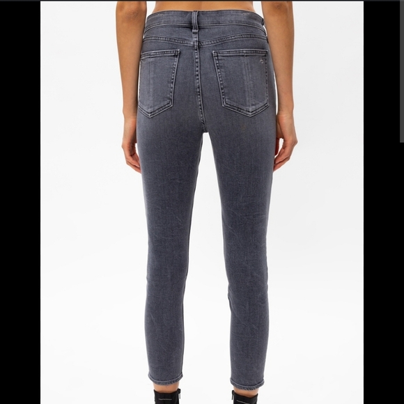 Rag & Bone Nina High Rise Ankle Gray Skinny Washed Black Sand River Jeans 32 - Picture 12 of 12